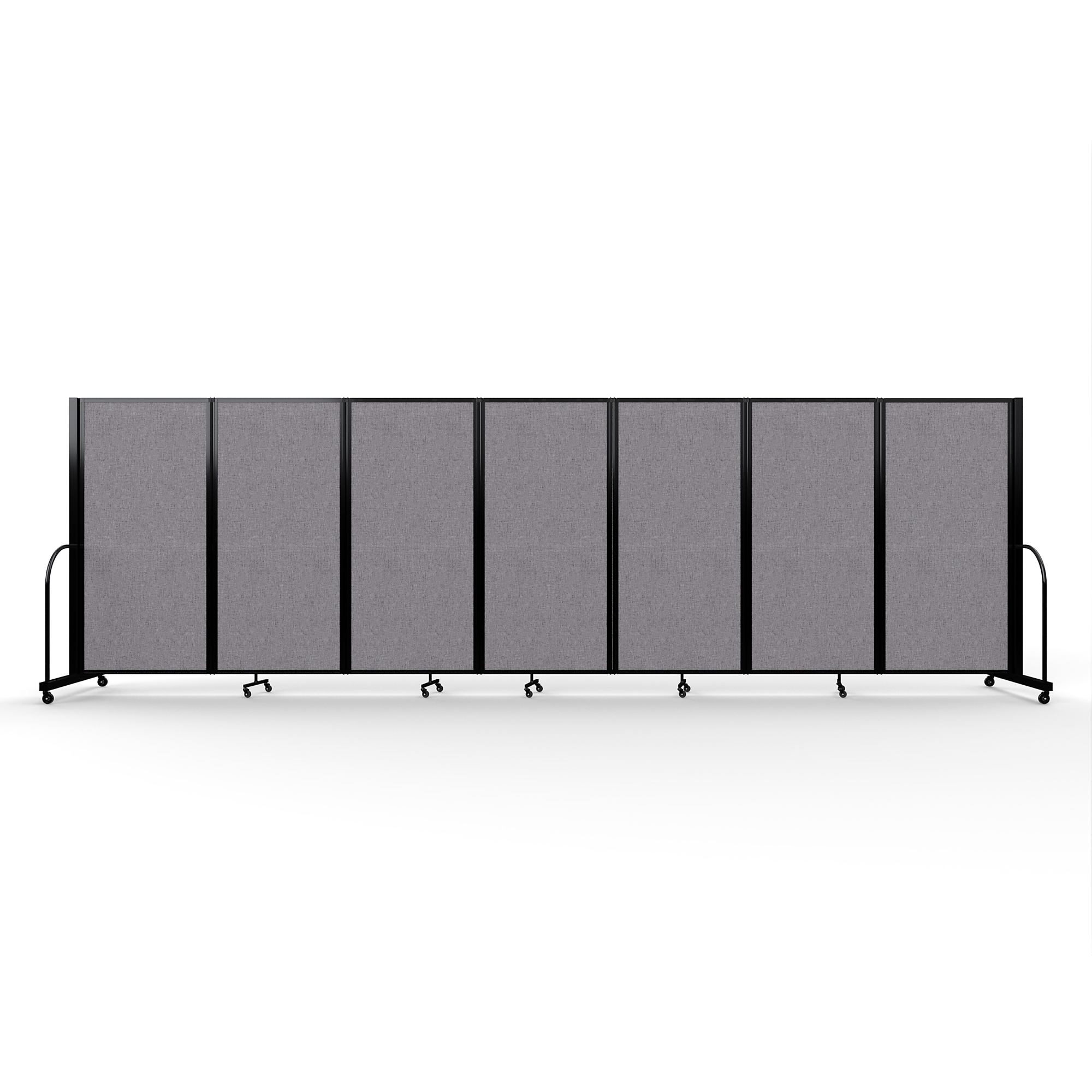 Screenflex Full Motion Divider, 6' x 19'7", Black Frame, Select Gray